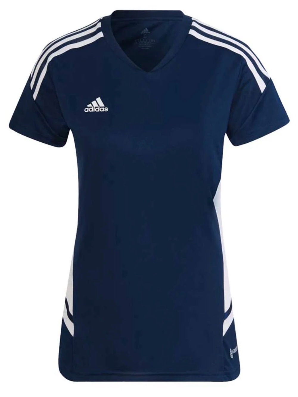 adidas Navy and White Women's Athletic V-Neck Tee
